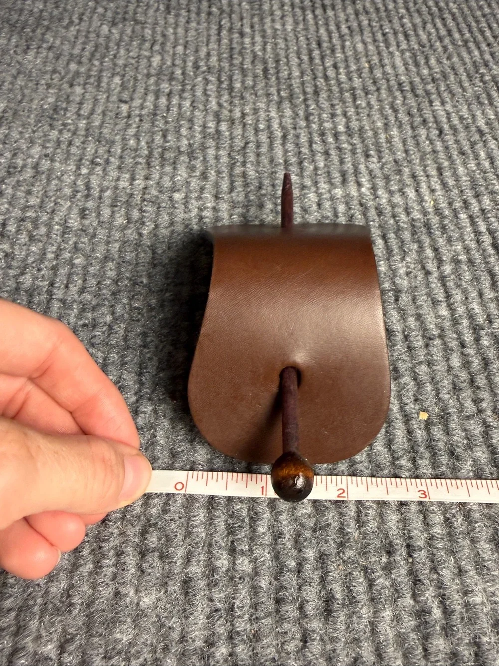Vintage Colette Malouf Brown Leather & Wood Hair Slide Barrette